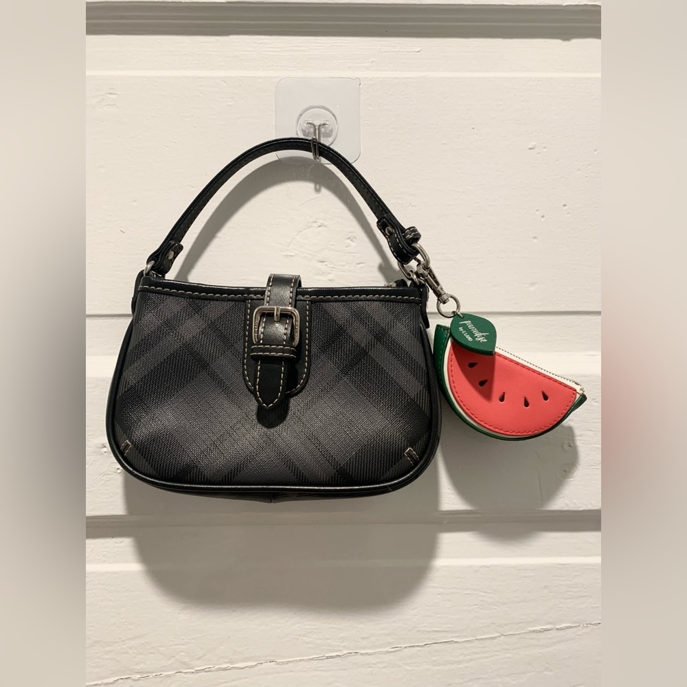 Black Checkered Women's Bag (WITHOUT the Watermelon Charm Coin Holder)